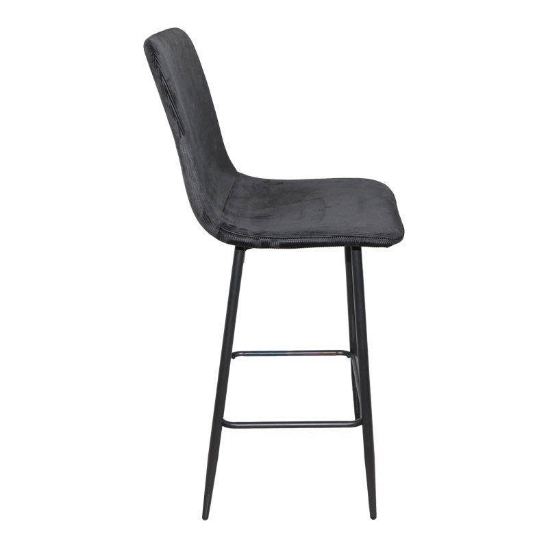 Scaun de bar cu functie de rotire, tesatura, neagra, 43x55x114 cm - Negru