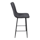 Scaun de bar cu functie de rotire, tesatura, neagra, 43x55x114 cm - Negru
