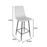 Scaun de bar cu functie de rotire, tesatura, neagra, 43x55x114 cm - Negru