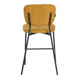 Scaun de bar cu functie de, stofa bouclé, galbena, 48x54x100 cm