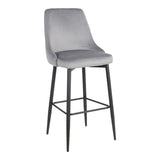 Scaun bar Zedna, Catifea Galbena, Picioare metal, Negru, 52x57x111 cm - Gri