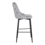 Scaun bar Zedna, Catifea Galbena, Picioare metal, Negru, 52x57x111 cm - Gri