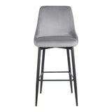 Scaun bar Zedna, Catifea Galbena, Picioare metal, Negru, 52x57x111 cm - Gri