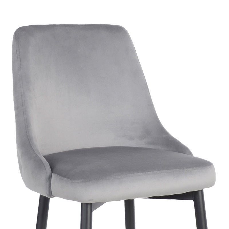 Scaun bar Zedna, Catifea Galbena, Picioare metal, Negru, 52x57x111 cm - Gri
