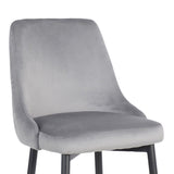 Scaun bar Zedna, Catifea Galbena, Picioare metal, Negru, 52x57x111 cm - Gri