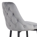 Scaun bar Zedna, Catifea Galbena, Picioare metal, Negru, 52x57x111 cm - Gri