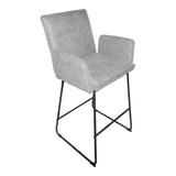 Scaun de bar Essential, stofa si metal, 57x64x107 cm - Gri