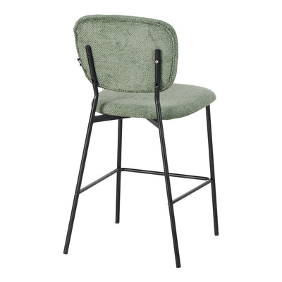 Scaun de bar cu functie înalta Cathair, tesatura Bouclé, Verde, 48x54x100 cm, imagine suplimentara