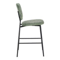 Scaun de bar cu functie înalta Cathair, tesatura Bouclé, Verde, 48x54x100 cm, detaliu produs
