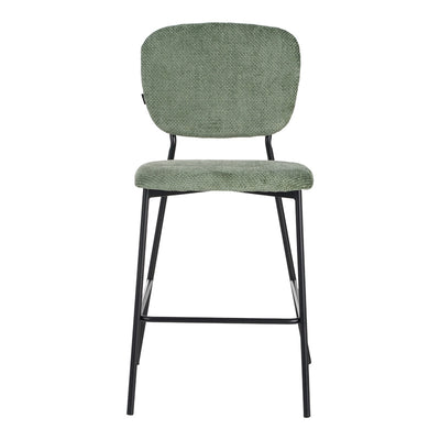 Scaun de bar cu functie înalta Cathair, tesatura Bouclé, Verde, 48x54x100 cm, perspectiva suplimentara