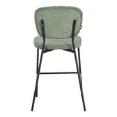 Scaun de bar cu functie înalta Cathair, tesatura Bouclé, Verde, 48x54x100 cm, foto produs