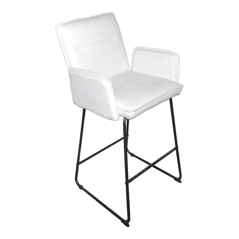 Scaun de bar Essential, stofa si metal, 57x64x107 cm - Alb
