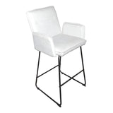 Scaun de bar Essential, stofa si metal, 57x64x107 cm - Alb