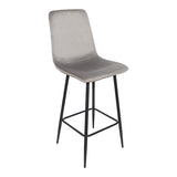 Scaun de bar cu functie de rotire, tesatura, neagra, 43x55x114 cm - Gri