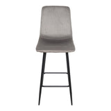 Scaun de bar cu functie de rotire, tesatura, neagra, 43x55x114 cm - Gri