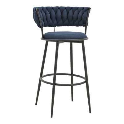 Scaun de bar cu șezut textil Alkia, metal Negru, 50x56x95 cm