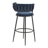 Scaun de bar cu șezut textil Alkia, metal, Negru, 50x56x95 cm, imagine suplimentara