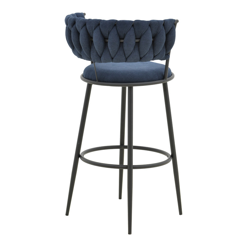 Scaun de bar cu șezut textil Alkia, metal, Negru, 50x56x95 cm, imagine suplimentara