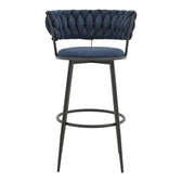 Scaun de bar cu șezut textil Alkia, metal, Negru, 50x56x95 cm, perspectiva suplimentara