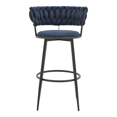 Scaun de bar cu șezut textil Alkia, metal, Negru, 50x56x95 cm, perspectiva suplimentara