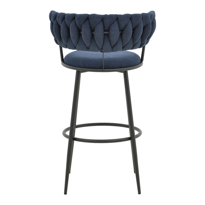 Scaun de bar cu șezut textil Alkia, metal, Negru, 50x56x95 cm, foto produs