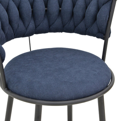 Scaun de bar cu șezut textil Alkia, metal, Negru, 50x56x95 cm, foto produs 7