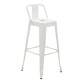 Scaun de bar cu spatar Utopia metal alb 42x42x97 cm