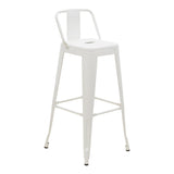Scaun de bar cu spatar Utopia metal, alb, 42x42x97 cm