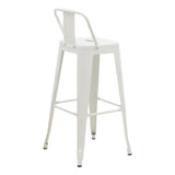 Scaun de bar cu spatar Utopia metal, alb, 42x42x97 cm