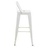 Scaun de bar cu spatar Utopia metal, alb, 42x42x97 cm