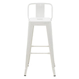 Scaun de bar cu spatar Utopia metal, alb, 42x42x97 cm