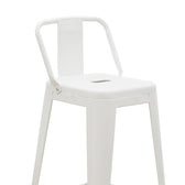 Scaun de bar cu spatar Utopia metal, alb, 42x42x97 cm, foto produs