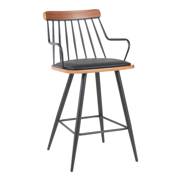 Scaun de bar Posse, lemn si metal, 48x54x92 cm