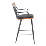 Scaun de bar Posse, lemn si metal, 48x54x92 cm - Negru