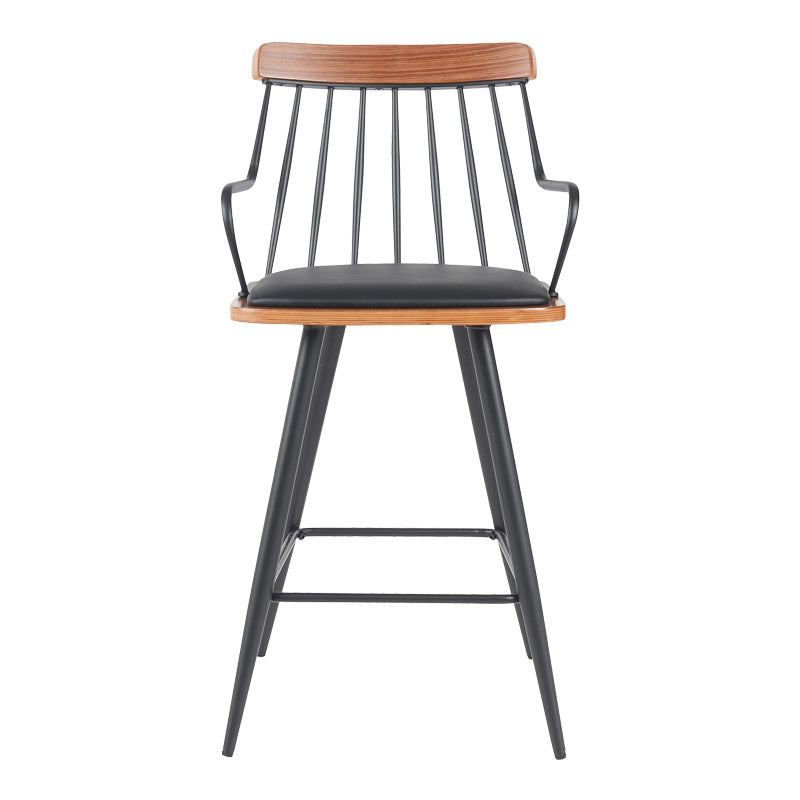 Scaun de bar Posse, lemn si metal, 48x54x92 cm - Negru