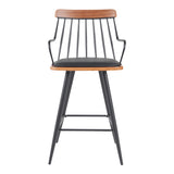 Scaun de bar Posse, lemn si metal, 48x54x92 cm - Negru