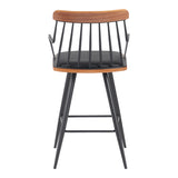 Scaun de bar Posse, lemn si metal, 48x54x92 cm - Negru