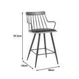 Scaun de bar Posse, lemn si metal, 48x54x92 cm - Negru