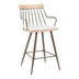 Scaun de bar cu suport Posse, metal Bronz & Lemn Wash Alb Bej, 48x54x92 cm