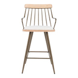 Scaun de bar Posse, lemn si metal, 48x54x92 cm - Bej