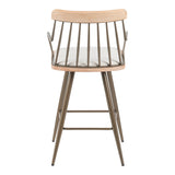 Scaun de bar Posse, lemn si metal, 48x54x92 cm - Bej