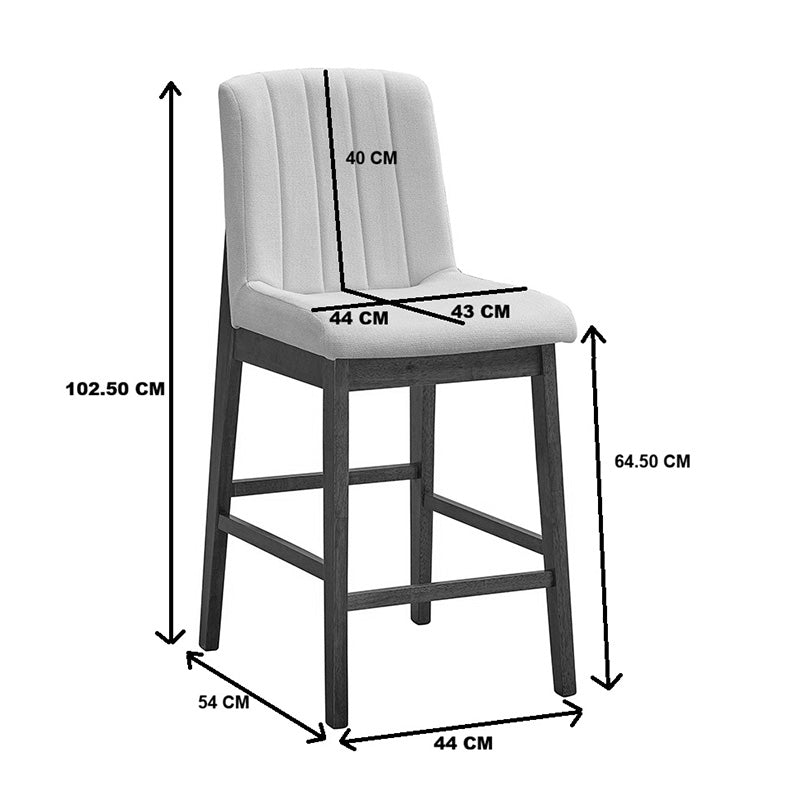 Scaun de bar Dalby, Lemn rubberwood, 50x45x103 cm - Sonoma-Bej