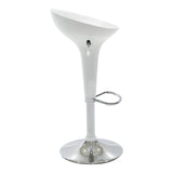 Scaun de bar Felice reglabil pe inaltime baza, alb-crom, 40x43x84 cm