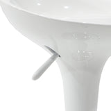 Scaun de bar Felice reglabil pe inaltime baza, alb-crom, 40x43x84 cm
