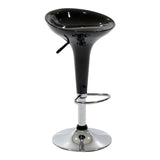 Scaun de bar Felice reglabil pe inaltime baza, negru-crom, 40x43x84 cm