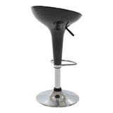 Scaun de bar Felice reglabil pe inaltime baza, negru-crom, 40x43x84 cm