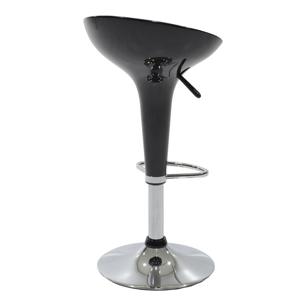 Scaun de bar Felice reglabil pe inaltime baza, negru-crom, 40x43x84 cm