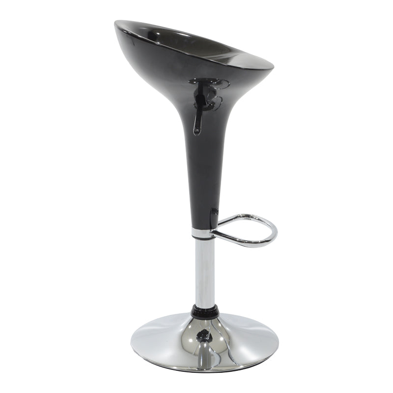 Scaun de bar Felice reglabil pe inaltime baza, negru-crom, 40x43x84 cm