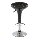 Scaun de bar Felice reglabil pe inaltime baza, negru-crom, 40x43x84 cm
