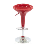 Scaun de bar Felice reglabil pe inaltime baza, rosu-crom, 40x43x84 cm